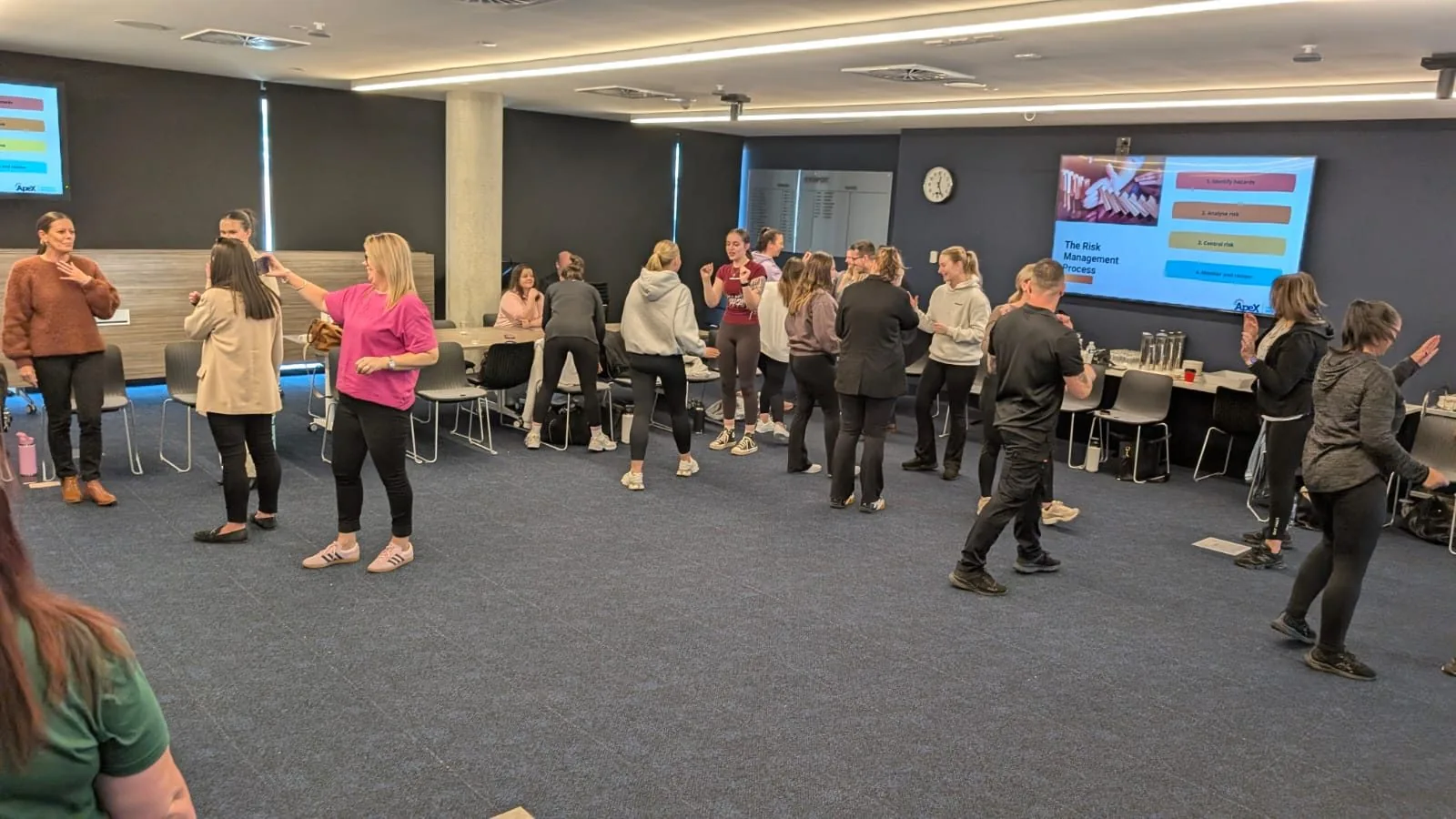 Participants in an Apex workplace safety training activity